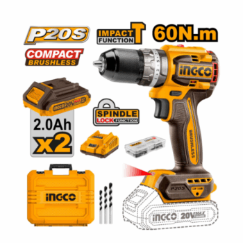 Ingco - Compact Brushless Cordless Drill - CDLI20602