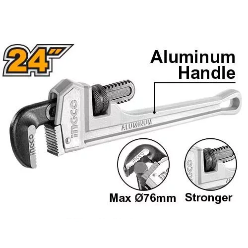 Ingco - Aluminum Handle Pipe Wrench - HALPW0124