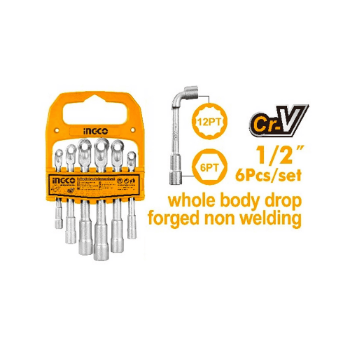 Ingco - L-Angled socket wrench set - LASWT0601
