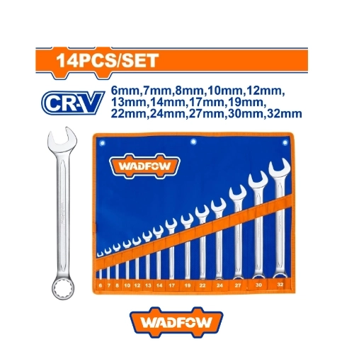 Wadfow - 14 Pcs Combination spanner set - WSP1M14