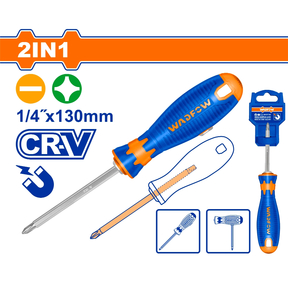 Wadfow - 2 In 1 screwdriver set - WSS45M3